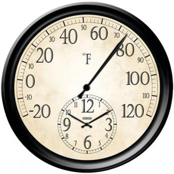 TAYLOR 91575 14" Decorative Thermometer with Clock
